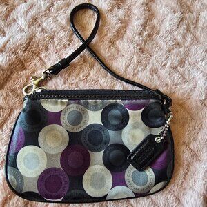 Coach small satin wristlet